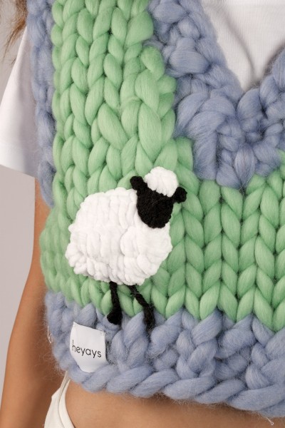 Sheep Hand-Knitted Vest | Heyays